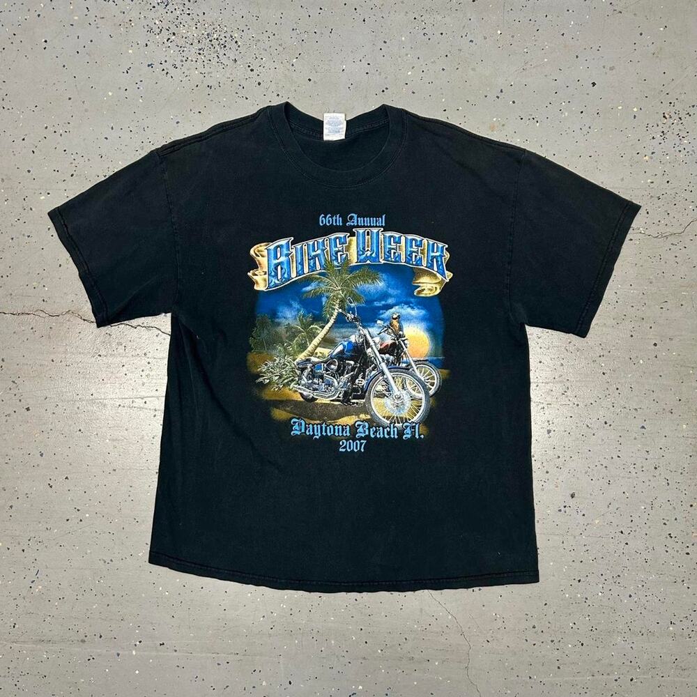 Black 2007 Daytona Beach Harley Davidson tee